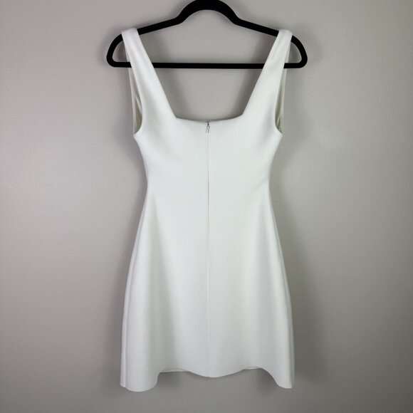 Princess Polly Bombshell White Mini Dress 4 Square Neck Bodycon Slit Party - Picture 8 of 8